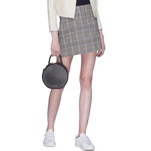 Theory Wool Blend Mini Skirt in Autumn Plaid